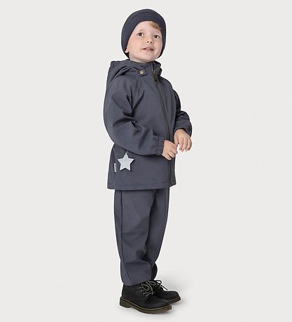 Mini A Ture Softshell Jacket w. Fleece - MatAden - Ombre Blue Mini A Ture Softshell Jacket w. Fleece - MatAden - Ombre Blue