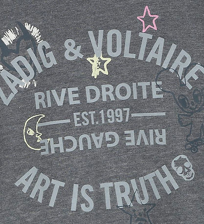 Zadig & Voltaire T-shirt - Grey Melange w. Print