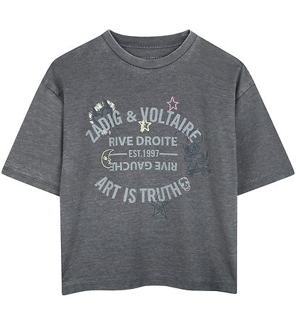 Zadig & Voltaire T-shirt - Grey Melange w. Print