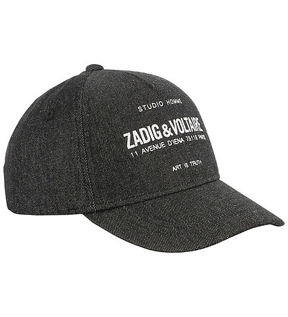 Zadig & Voltaire Kappe - Denim - Schwarz m. Weiß