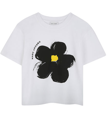 Little Marc Jacobs T-shirt - White/Black w. Flower