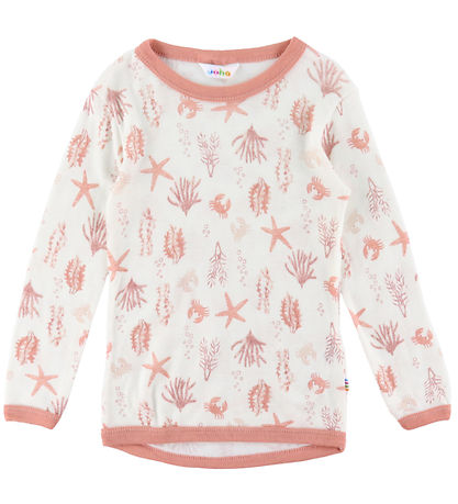 Joha Blússa - Ull - Bleikt M. Prentað Joha Blússa - Ull - Bleikt M. Prentað