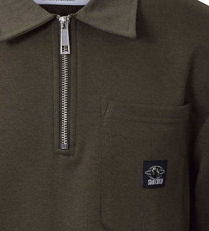 Hound Sweatshirt w. Zipper - Arm green Hound Sweatshirt w. Zipper - Arm green