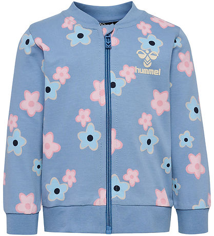 Hummel Cardigan - hmlRinna - Faded Denim w. Flowers