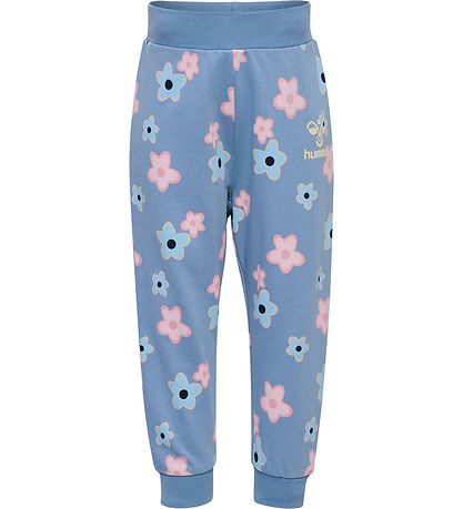 Hummel Sweatpants - hmlRinna - Faded Denim w. Flowers