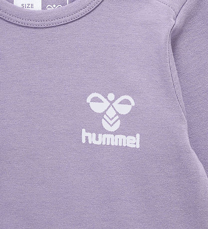 Hummel Bodysuit L/æ - hmlMino - Lavender w. Logo