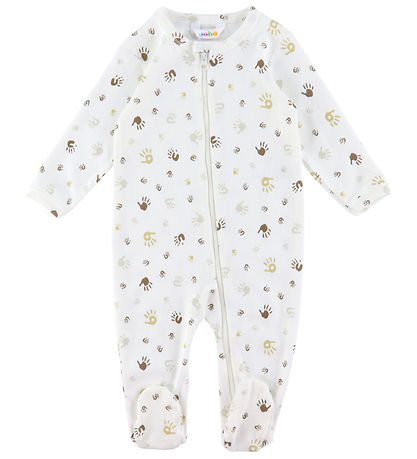 Joha Jumpsuit w. Feet - Off White w. Print