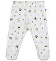 Joha Leggings m. Fuß - Off White m. Print Joha Leggings m. Fuß - Off White m. Print