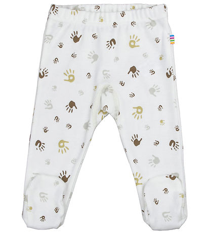 Joha Leggings w. Feet - Off White w. Print