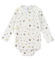 Joha Wrap Bodysuit L/æ - Off White w. Print Joha Wrap Bodysuit L/æ - Off White w. Print