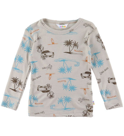 Joha Blouse - Wool/Silk - Beige w. Print