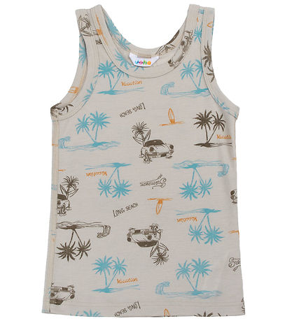 Joha Unterhemd - Wolle/Seide - Beige m. Print