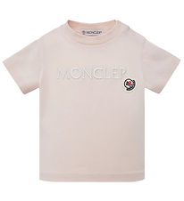 Moncler T-shirt - Pink w. White