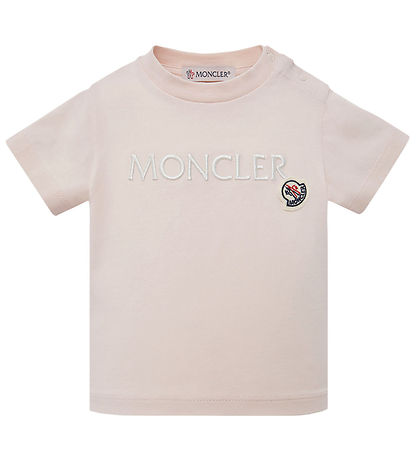 Moncler T-shirt - Pink w. White