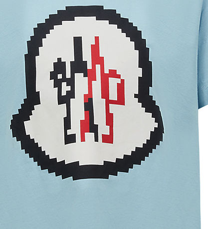 Moncler T-shirt - Open Blue w. Logo Moncler T-shirt - Open Blue w. Logo