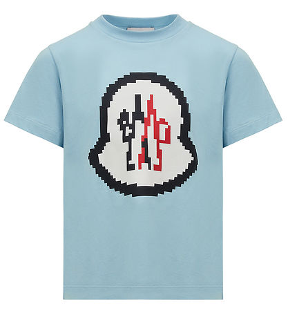 Moncler T-shirt - Open Blue w. Logo Moncler T-shirt - Open Blue w. Logo