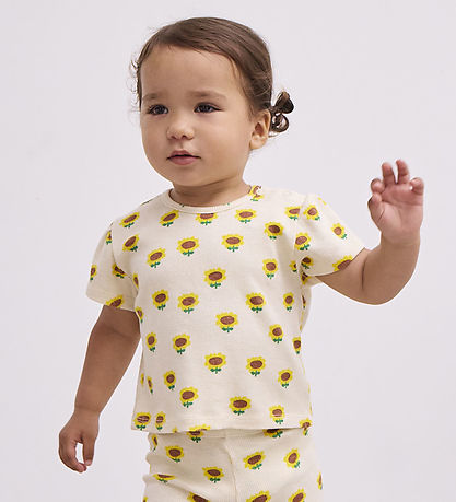 Bobo Choses T-shirt - Rib - Sunflower - Beige