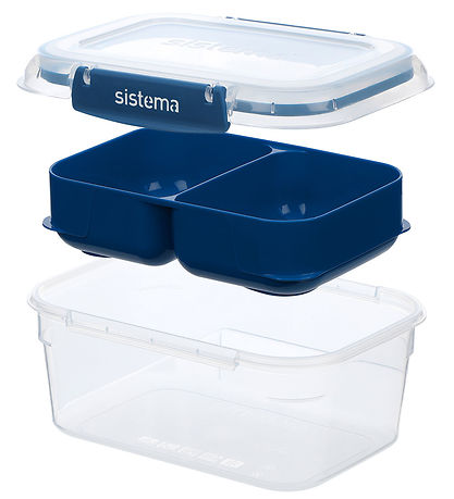 Sistema Lunchboxes - 4-Pack - Stax To Go - Blue/Turquoise Sistema Lunchboxes - 4-Pack - Stax To Go - Blue/Turquoise