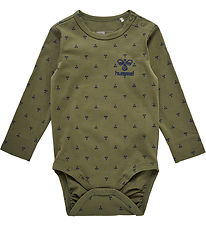 Hummel Bodysuit L/æ - hmlBeesy - Olivine w. Logo Hummel Bodysuit L/æ - hmlBeesy - Olivine w. Logo