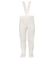 Condor Tights w. Suspenders - Rib - White Condor Tights w. Suspenders - Rib - White