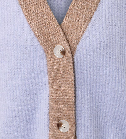 Hound Cardigan - Knitted - Rib - Purple/Beige