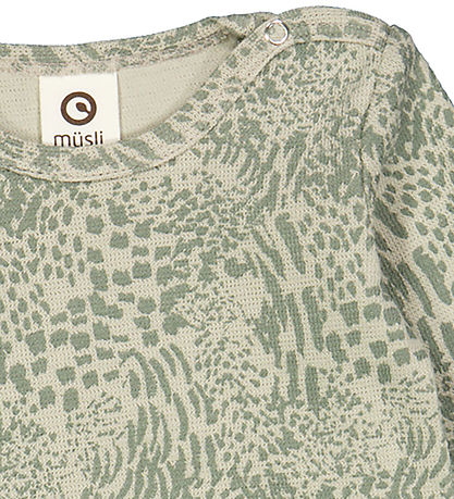 Müsli Bodysuit L/æ - Leopard - Soft Green/Poetry Green