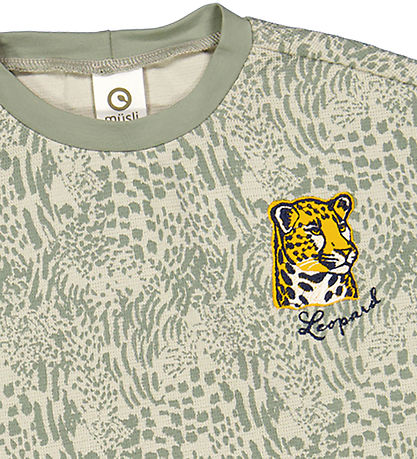 Müsli T-shirt - Leopard BIG - Soft Green/Poetry Green