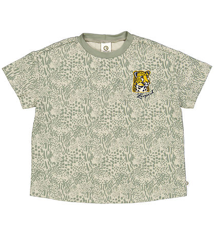 Müsli T-shirt - Leopard BIG - Soft Green/Poetry Green