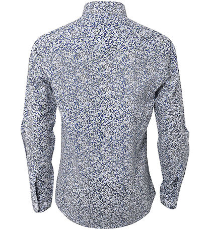 Hound Shirt - White/Blue w. Flowers