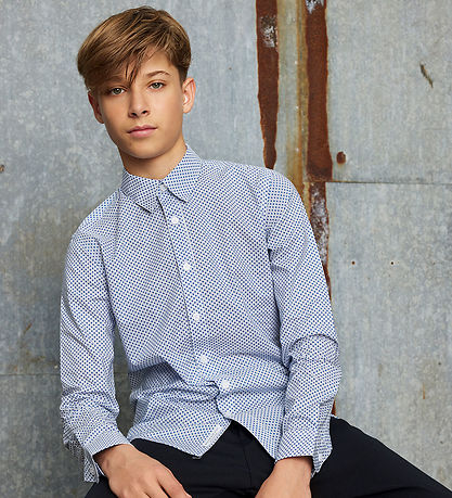 Hound Shirt - White/Mdesert blue