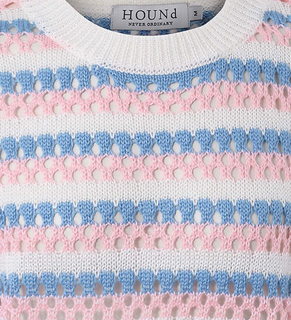 Blouse Hound - Tricoté - Rose/Blanc/Bleu à Rayures av. Pointelle Blouse Hound - Tricoté - Rose/Blanc/Bleu à Rayures av. Pointelle
