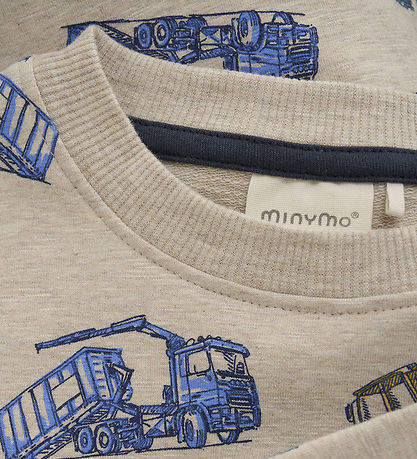 Minymo Sweatshirt - Beige Melange w. Print