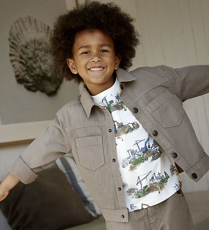T-Shirt Minymo - Marshmallow White av. Imprimé T-Shirt Minymo - Marshmallow White av. Imprimé