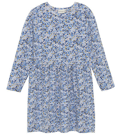 Minymo Dress - True Blue w. Floral print