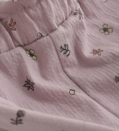 Minymo Trousers - Burnished Lilac w. Floral print