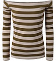 Hound Blouse - Off-shoulder - Army Green/Beige Striped Hound Blouse - Off-shoulder - Army Green/Beige Striped