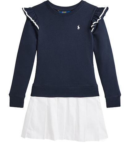 Polo Ralph Lauren 스웨트 드레스 - 네이비/화이트