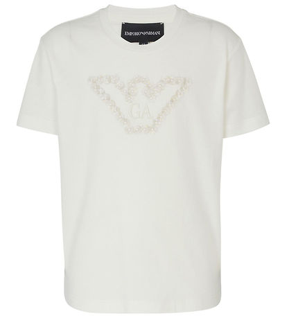 Emporio Armani Stuttermabolur - Off White M. Lógó Emporio Armani Stuttermabolur - Off White M. Lógó