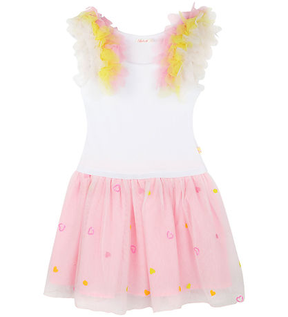 Billieblush Dress - Rib - White w. Tulle