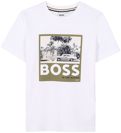BOSS 티셔츠 - 흰색 포함 짙은 녹색
