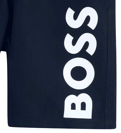 BOSS Swim Shorts - Navy w. White