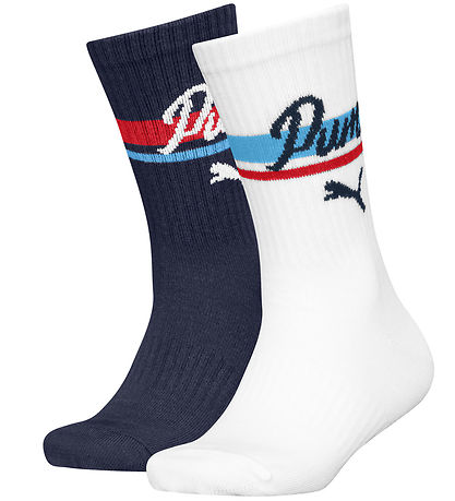 Puma Socks - 2-Pack - Kids Crew - White/Navy