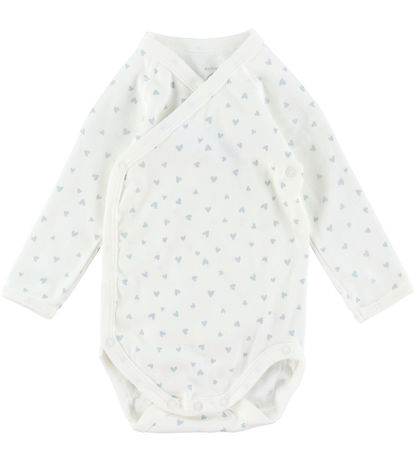 Petit Bateau Wrap Bodysuits l/s - 3-Pack - White/Blue