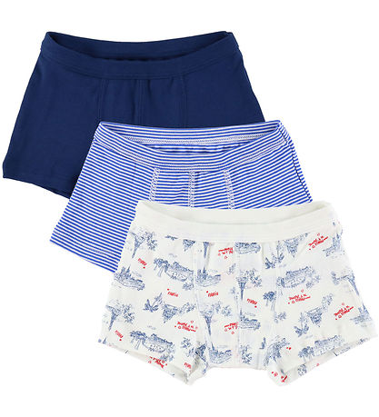 Petit Bateau Boxers - 3-Pack - Blue/White