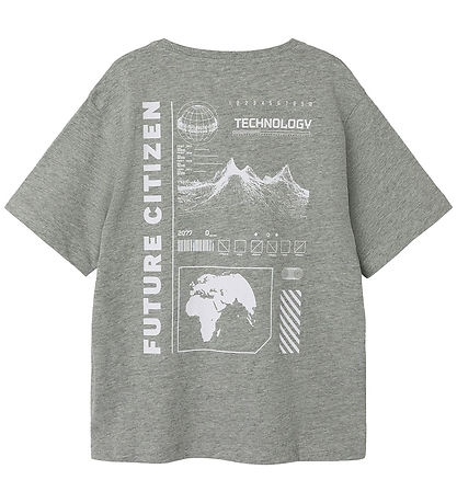T-Shirt Name It - NkmOvan - Grey Melange av. Imprimé T-Shirt Name It - NkmOvan - Grey Melange av. Imprimé