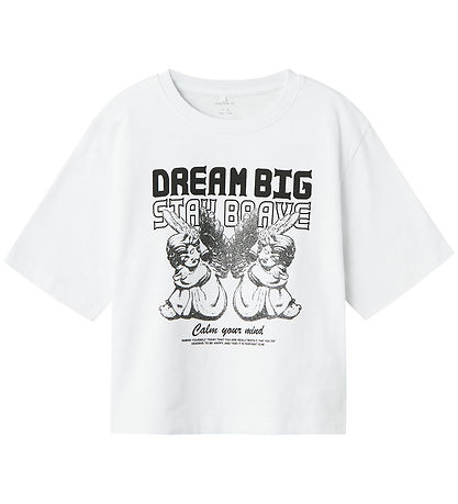 Name It T-shirt - NkfRusa - Bright White w. Print