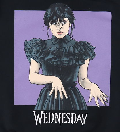 Name It Hoodie - Noos - NkfJida Wednesday - Black w. Print