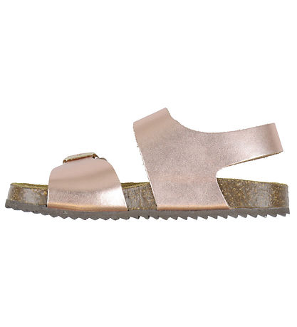 Pom Pom Sandaler - Velcro - Metal Rose Pom Pom Sandaler - Velcro - Metal Rose