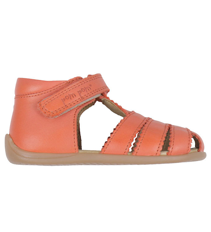 Pom Pom Sandaler - Förrätter Scallop Velcro - Rose Melon