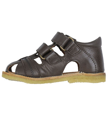 Pom Pom Sandals - Classic+ Rub Sole Closed Two Velcro - Brown
